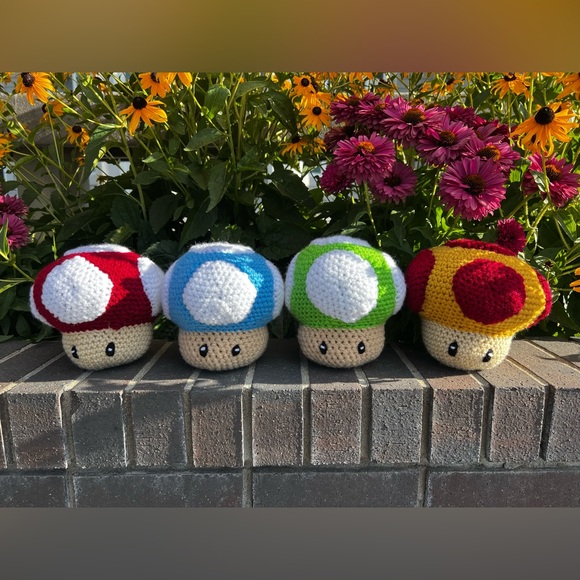 Hand Crafted Other - Bestseller Hand Crocheted Super Mario Mushrooms! RESTOCKED